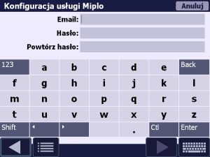 Konfiguracja usługi Miplo - formularz