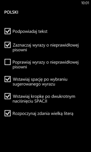 Windows Phone - Autokorekta