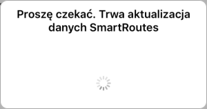 Komunikat Trwa aktualizacja danych SmartRoutes