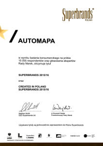 Certyfikat - Superbrands 2016