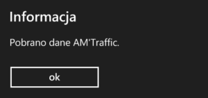 Informacja o pobraniu danych AM'Traffic