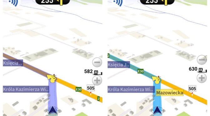Porównanie kolorów map AutoMapa 2 na dzień z AM na dzień w trybie 3D