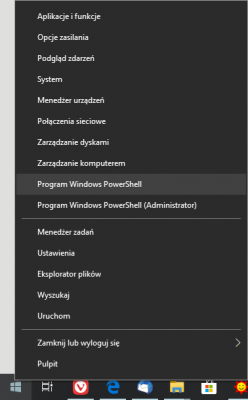 Windows PowerShell w menu kontekstowym MenuStart