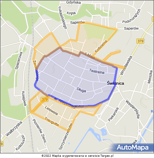 Świdnica Strefa Płatnego Parkowania mapa Targeo