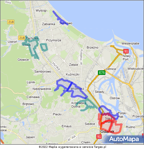 Gdańsk Strefa Płatnego Parkowania mapa Targeo