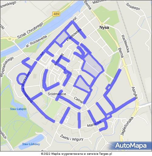 Nysa Strefa Płatnego Parkowania mapa Targeo