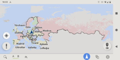 AutoMapa Android 5.8.4 Powiększona mapa Europy