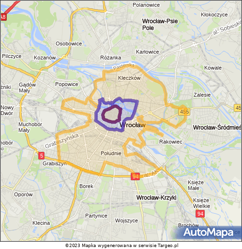 Wrocław Strefa Płatnego Parkowania na mapie Targeo