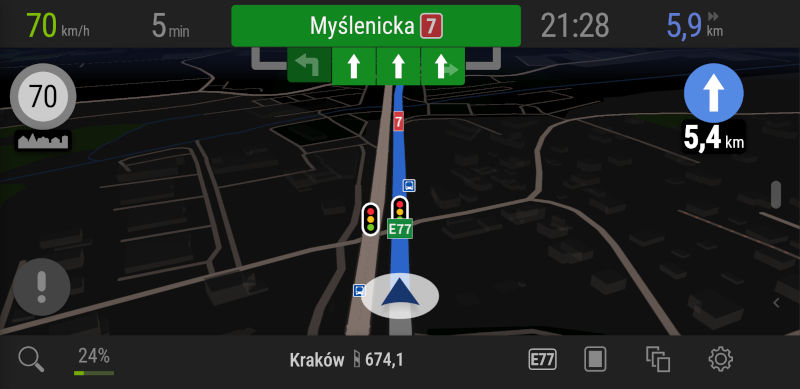 AutoMapa Android 7.16 - Nawigowanie